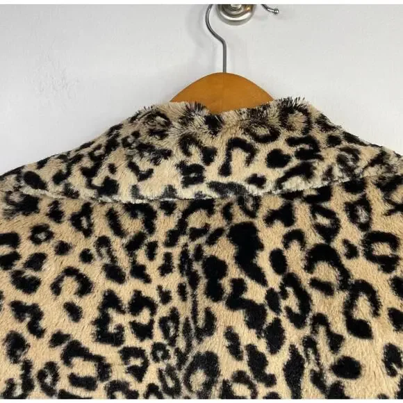 Cabi Lola Retro Cropped Faux Fur Leopard Animal Print Swing Coat Jacket 179 M - Picture 8 of 12